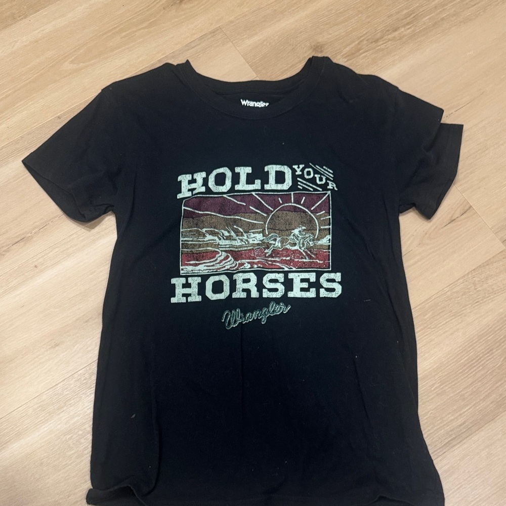 Wrangler Kids Black 'Hold Your Horses' Tee